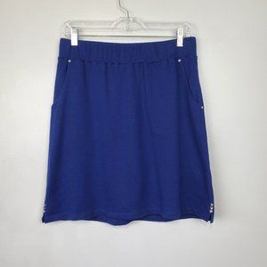 Quacker Factory Blue Pull-On Knit Skort With Pockets, Size S